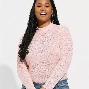 Pink Crew Neck Long Sleeve Sweatshirt